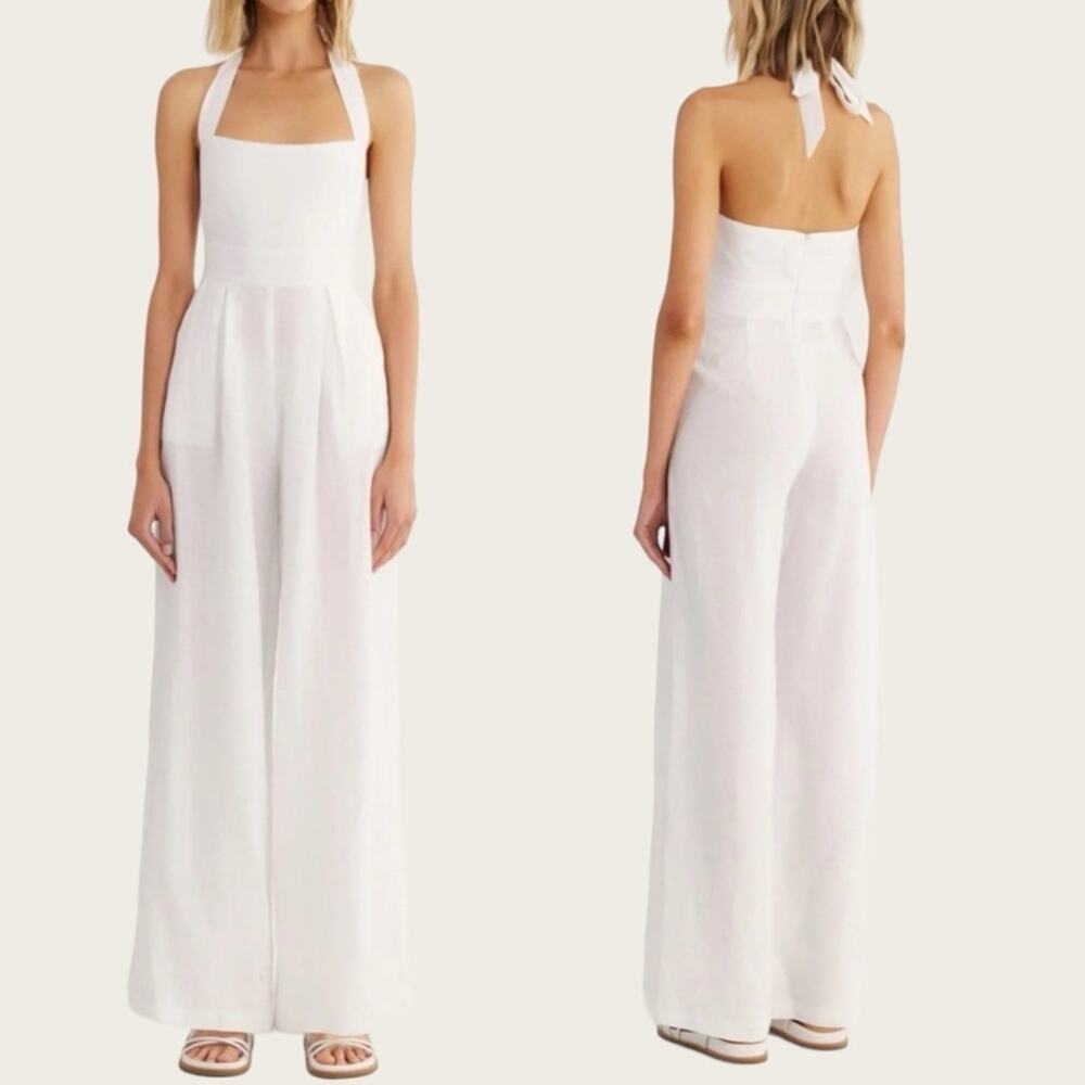 NWT | Rumer | Freya Jumpsuit in Linen | White | XS
